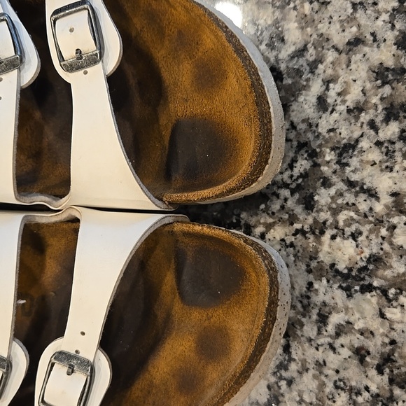 BIRKENSTOCK FLORIDA BIRKO-FLOR WHITE SANDALS. SIZE 38 = 7-8. - Picture 11 of 13